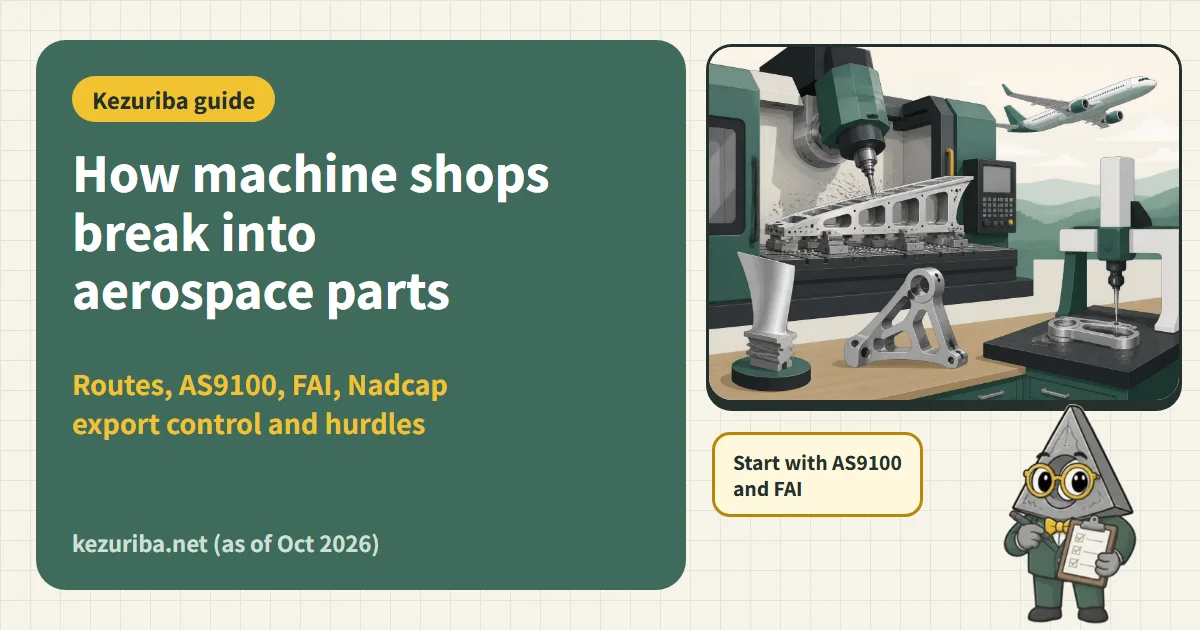 How a Metalworking Company Can Enter Aircraft Parts Machining: 4 Entry Routes, JIS Q 9100, First Article Inspection, Nadcap, Export Control, Hurdles