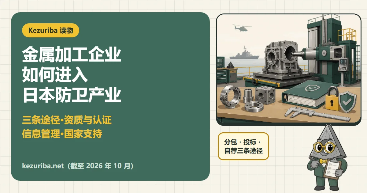 金属加工企业如何进入防卫产业：三个入口、资格与认证、信息管理、国家的资金支持、现实门槛