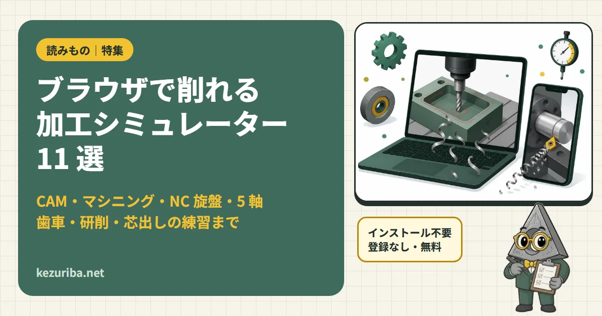 ブラウザで動く加工シミュレーター 11 選:CAM・マシニング・NC 旋盤・5 軸・歯車・研削