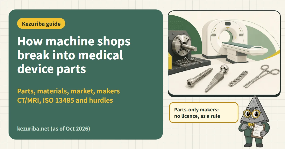 How a metalworking company can enter medical device parts machining: common parts and materials, market trends, major makers, the PMD Act, ISO 13485 and the hurdles